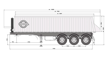 Полуприцеп самосвальный алюминиевый BODEX KIS 3WА1 35 м³ 